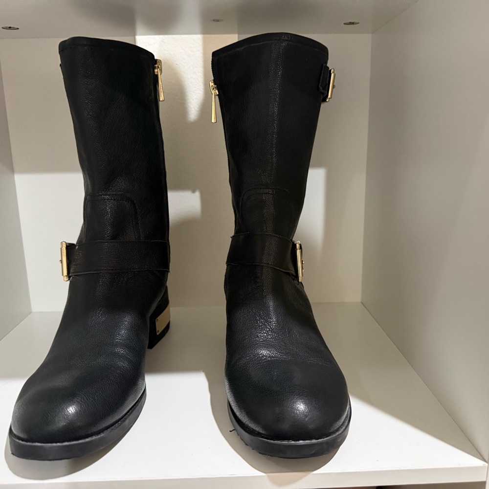 Vince Camuto Black Combat & Moto Boots